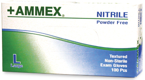 +Ammex Powder Free, Textured Nitrile Gloves - Click Image to Close