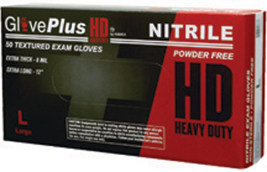 GlovePlus HD Heavy Duty Powder Free Textured Nitrile Gloves - Click Image to Close