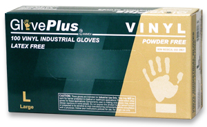 GlovePlus Powder Free, Smooth Vinyl Gloves - Click Image to Close