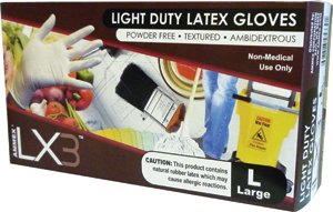 AMMEX LX3 Powder Free, Textured Latex Gloves - Click Image to Close