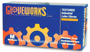 Glovesworks Powder Free, Textured Latex Gloves - Click Image to Close